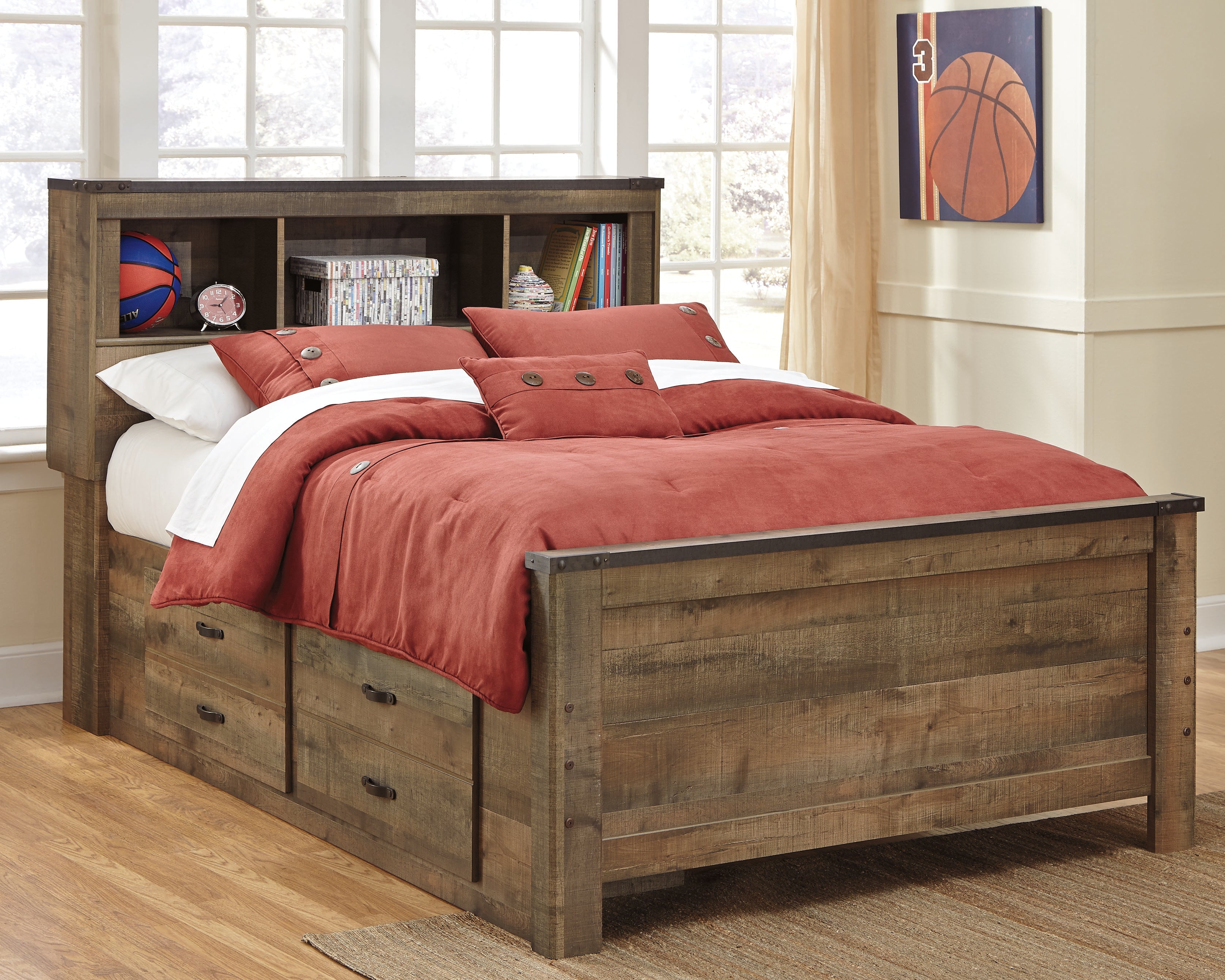 Best Deals Furniture - Ashley Furniture - Trinell Full Panel Bed with 2 Storage Drawers - Full Panel Bed with 2 Storage Drawers - B446B10
