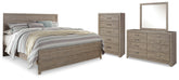 Best Deals Furniture - Ashley Furniture - Culverbach King Panel Bed, Dresser, Mirror and Chest - King Panel Bed, Dresser, Mirror and Chest - B070B30