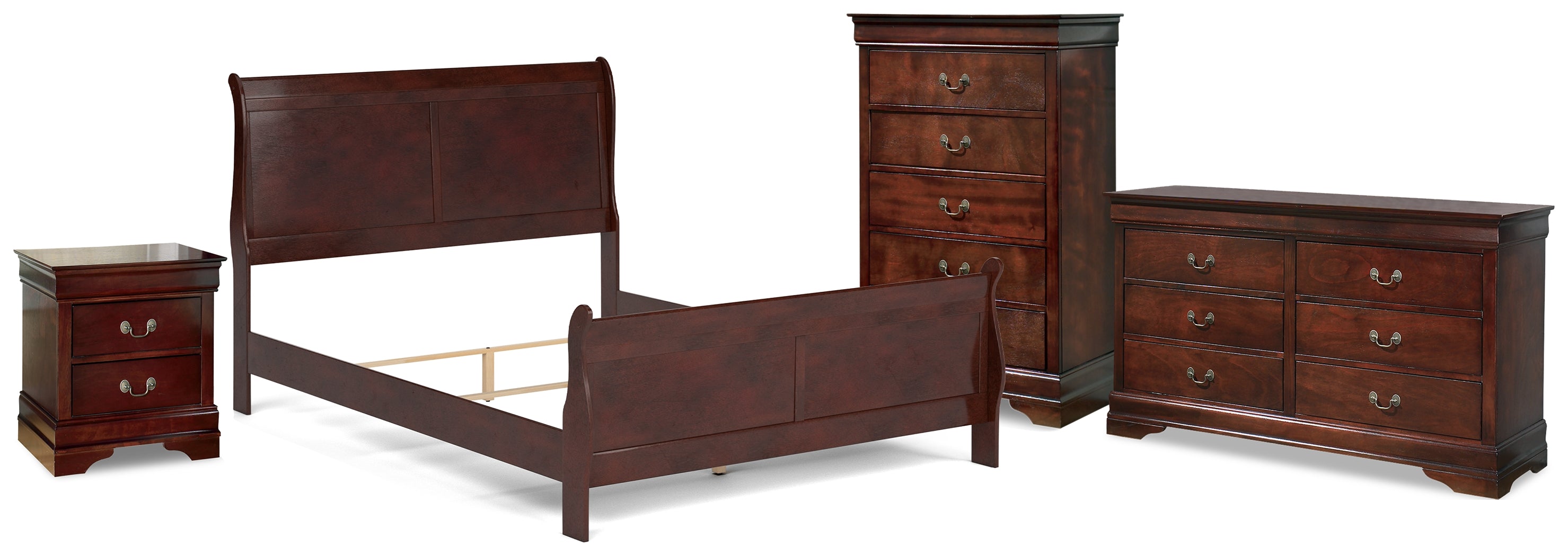 Best Deals Furniture - Ashley Furniture - Alisdair Queen Sleigh Bed, Dresser, Mirror, 2 Chests and 2 Nightstands - Queen Sleigh Bed, Dresser, Mirror, 2 Chests and 2 Nightstands - B376B29