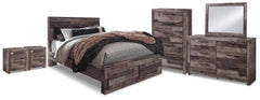 Best Deals Furniture - Ashley Furniture - Derekson Queen Storage Bed, Dresser, Mirror, Chest and 2 Nightstands - Queen Storage Bed, Dresser, Mirror, Chest and 2 Nightstands - B200B72