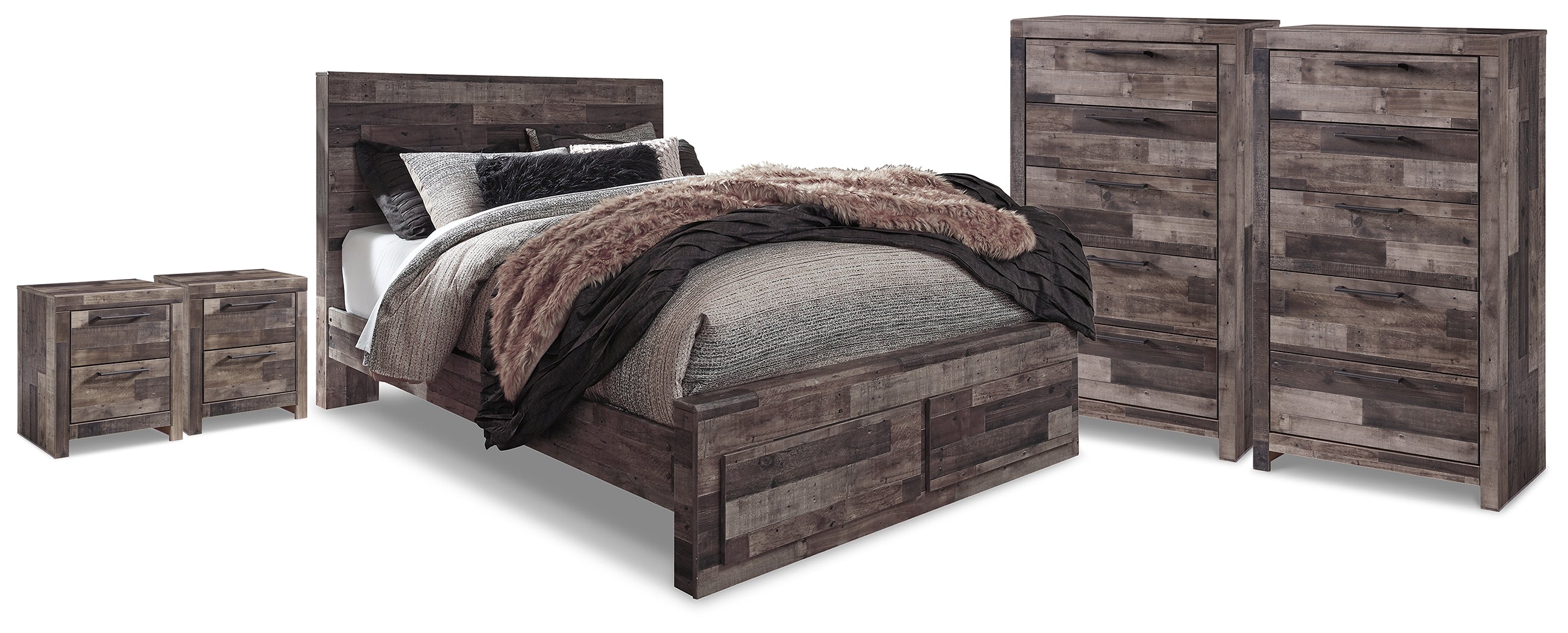 Best Deals Furniture - Ashley Furniture - Derekson Queen Storage Bed, 2 Chests and 2 Nightstands - Queen Storage Bed, 2 Chests and 2 Nightstands - B200B71