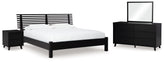 Best Deals Furniture - Ashley Furniture - Danziar King Slat Panel Bed, Dresser, Mirror and Nightstand - King Slat Panel Bed, Dresser, Mirror and Nightstand - B1013B32