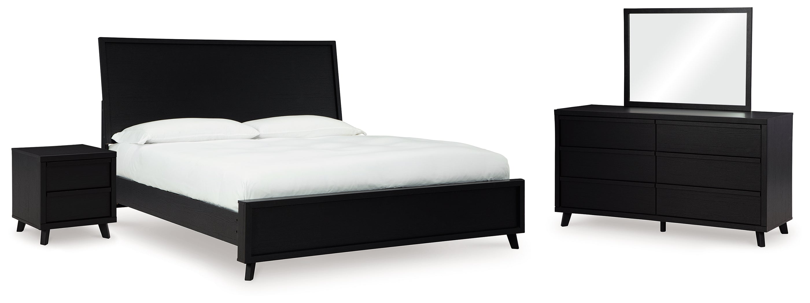 Best Deals Furniture - Ashley Furniture - Danziar King Panel Bed, Dresser, Mirror and Nightstand - King Panel Bed, Dresser, Mirror and Nightstand - B1013B28