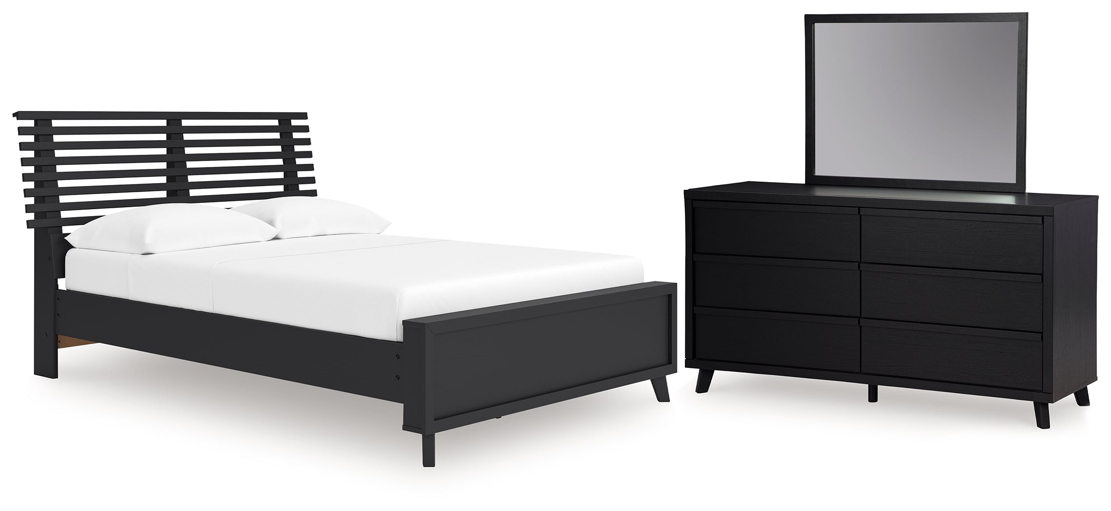 Best Deals Furniture - Ashley Furniture - Danziar Full Slat Panel Platform Bed, Dresser and Mirror - Full Slat Panel Platform Bed, Dresser and Mirror - B1013B24