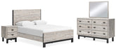 Best Deals Furniture - Ashley Furniture - Vessalli Queen Panel Bed, Dresser, Mirror and Nightstand - Queen Panel Bed, Dresser, Mirror and Nightstand - B1036B9