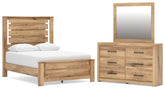Best Deals Furniture - Ashley Furniture - Brozmont Full Panel Platform Bed, Dresser and Mirror - Full Panel Platform Bed, Dresser and Mirror - B1045B11