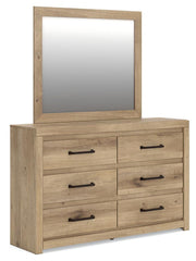 Brozmont Full Panel Platform Bed, Dresser and Mirror