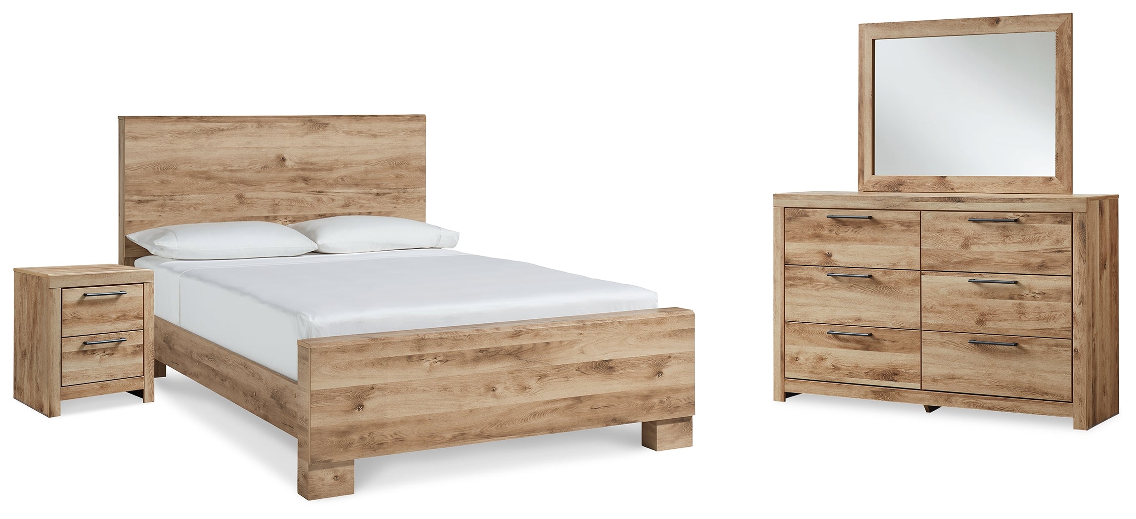 Best Deals Furniture - Ashley Furniture - Hyanna Queen Panel Bed, Dresser, Mirror, and Nightstand - Queen Panel Bed, Dresser, Mirror, and Nightstand - B1050B35