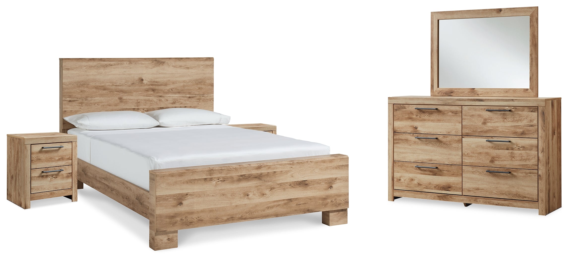 Best Deals Furniture - Ashley Furniture - Hyanna King Panel Bed, Dresser, Mirror and 2 Nightstands - King Panel Bed, Dresser, Mirror and 2 Nightstands - B1050B64