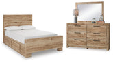 Best Deals Furniture - Ashley Furniture - Hyanna Full Panel Bed with 2 Side Storage, Dresser and Mirror - Full Panel Bed with 2 Side Storage, Dresser and Mirror - B1050B31