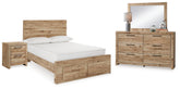 Best Deals Furniture - Ashley Furniture - Hyanna Full Storage Panel Bed, Dresser, Mirror and Nightstand - Full Storage Panel Bed, Dresser, Mirror and Nightstand - B1050B68