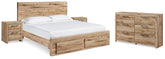 Best Deals Furniture - Ashley Furniture - Hyanna Queen Storage Bed, Dresser and 2 Nightstands - Queen Storage Bed, Dresser and 2 Nightstands - B1050B52