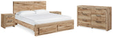 Best Deals Furniture - Ashley Furniture - Hyanna King Panel Storage Bed, Dresser and 2 Nightstands - King Panel Storage Bed, Dresser and 2 Nightstands - B1050B40