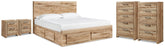 Best Deals Furniture - Ashley Furniture - Hyanna King Panel Bed, 2 Chests and 2 Nightstands - King Panel Bed, 2 Chests and 2 Nightstands - B1050B70