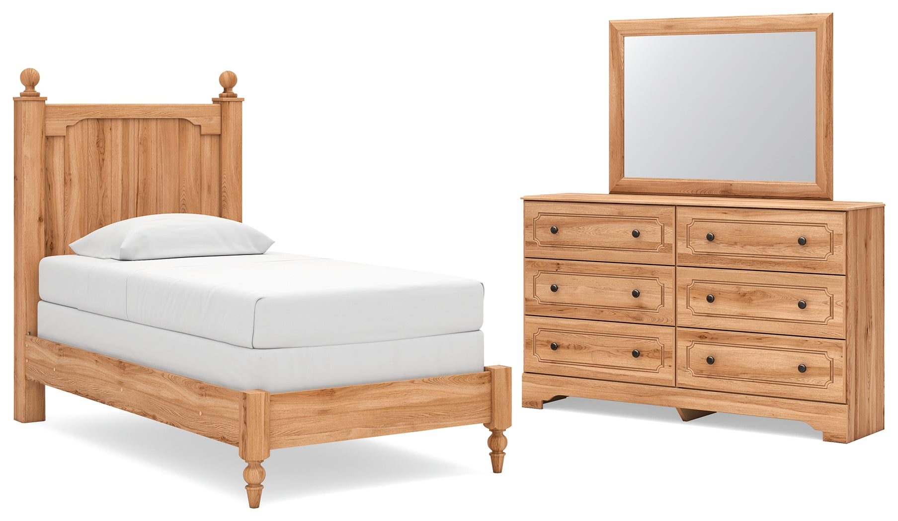 Best Deals Furniture - Ashley Furniture - Aleaport Twin Panel Bed, Dresser and Mirror - Twin Panel Bed, Dresser and Mirror - PCB1075B3