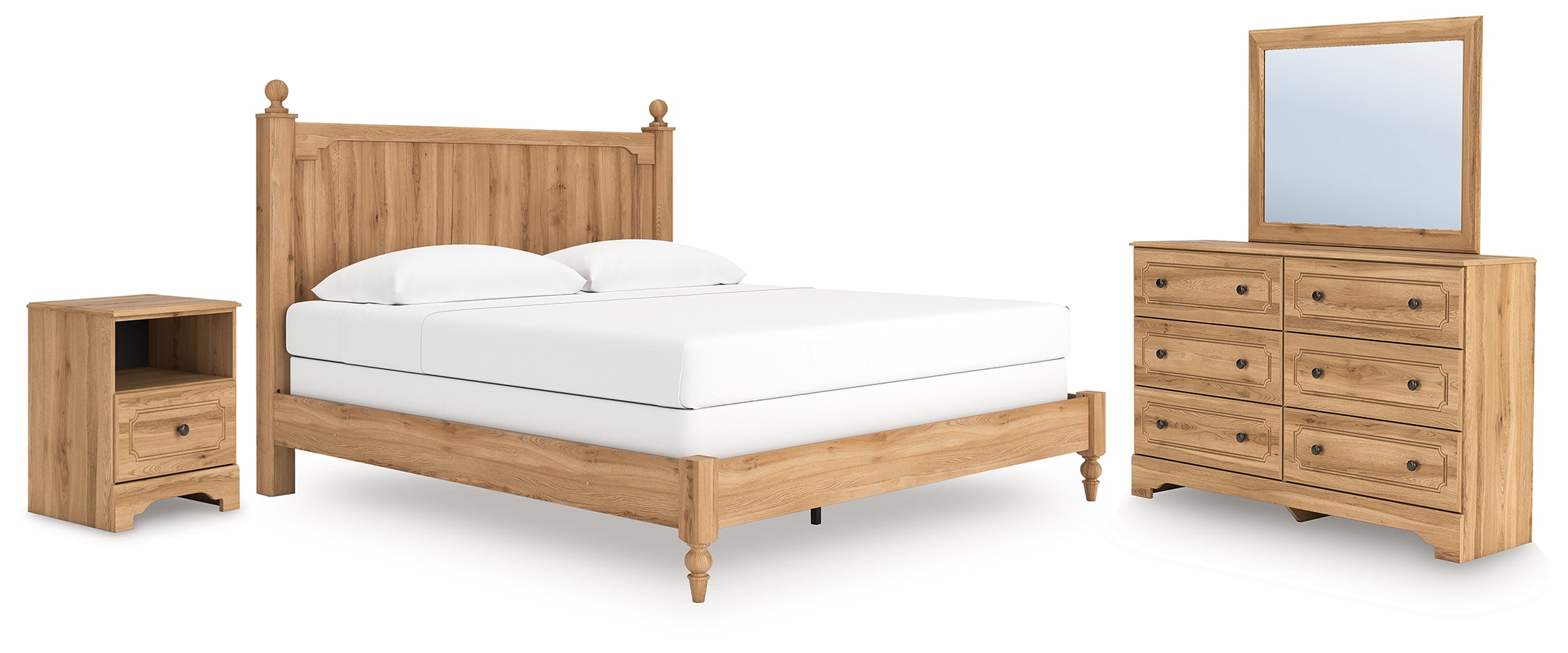 Best Deals Furniture - Ashley Furniture - Aleaport King Panel Bed, Dresser, Mirror and Nightstand - King Panel Bed, Dresser, Mirror and Nightstand - PCB1075B10