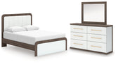 Best Deals Furniture - Ashley Furniture - Kendanport Queen Upholstered Platform Bed, Dresser and Mirror - Queen Upholstered Platform Bed, Dresser and Mirror - PCB1108B3