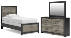 Broachmyn Twin Panel Bed, Dresser and Mirror