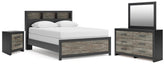 Best Deals Furniture - Ashley Furniture - Broachmyn Queen Bookcase Panel Bed, Dresser, Mirror and Nightstand - Queen Bookcase Panel Bed, Dresser, Mirror and Nightstand - PCB1118B21