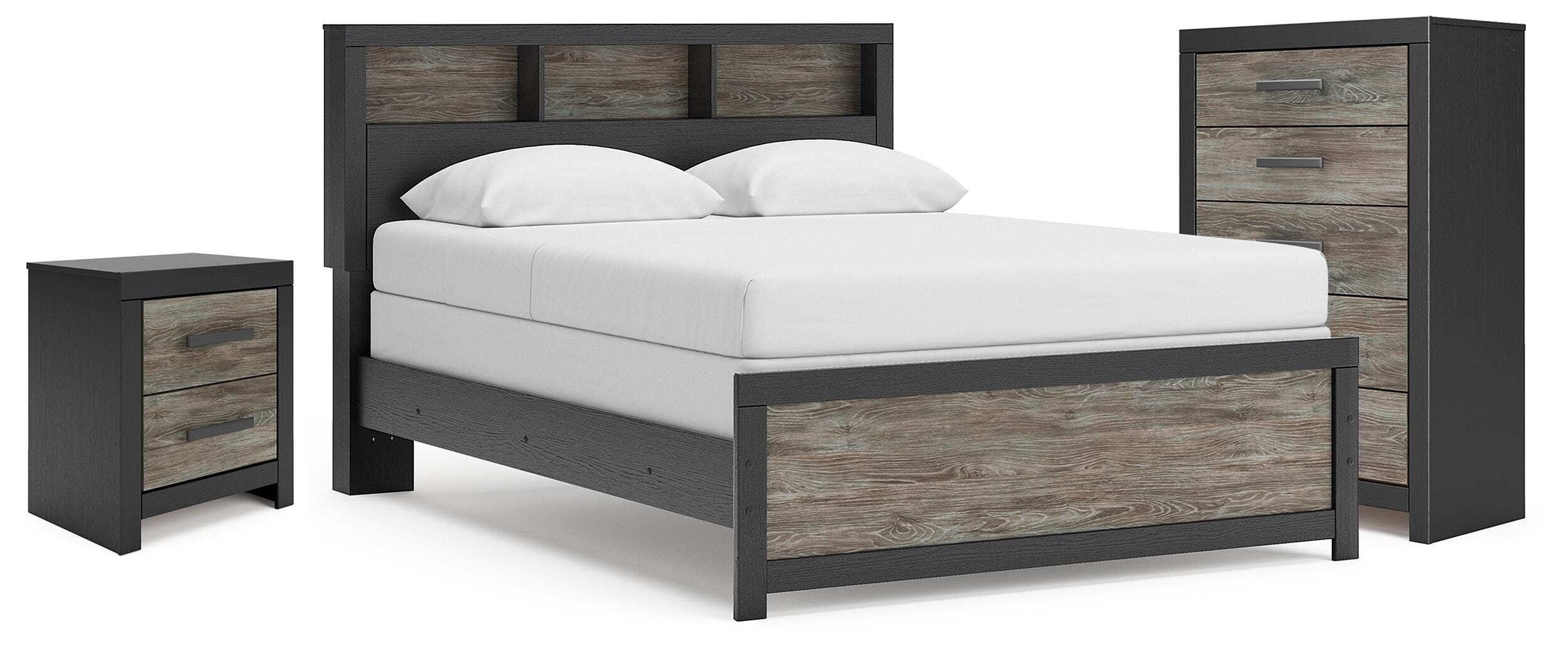Best Deals Furniture - Ashley Furniture - Broachmyn Queen Bookcase Bed, Chest and Nightstand - Queen Bookcase Bed, Chest and Nightstand - PCB1118B26