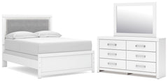 Best Deals Furniture - Ashley Furniture - Maeling Full Upholstered Panel Bed, Dresser and Mirror - Full Upholstered Panel Bed, Dresser and Mirror - PCB1119B7