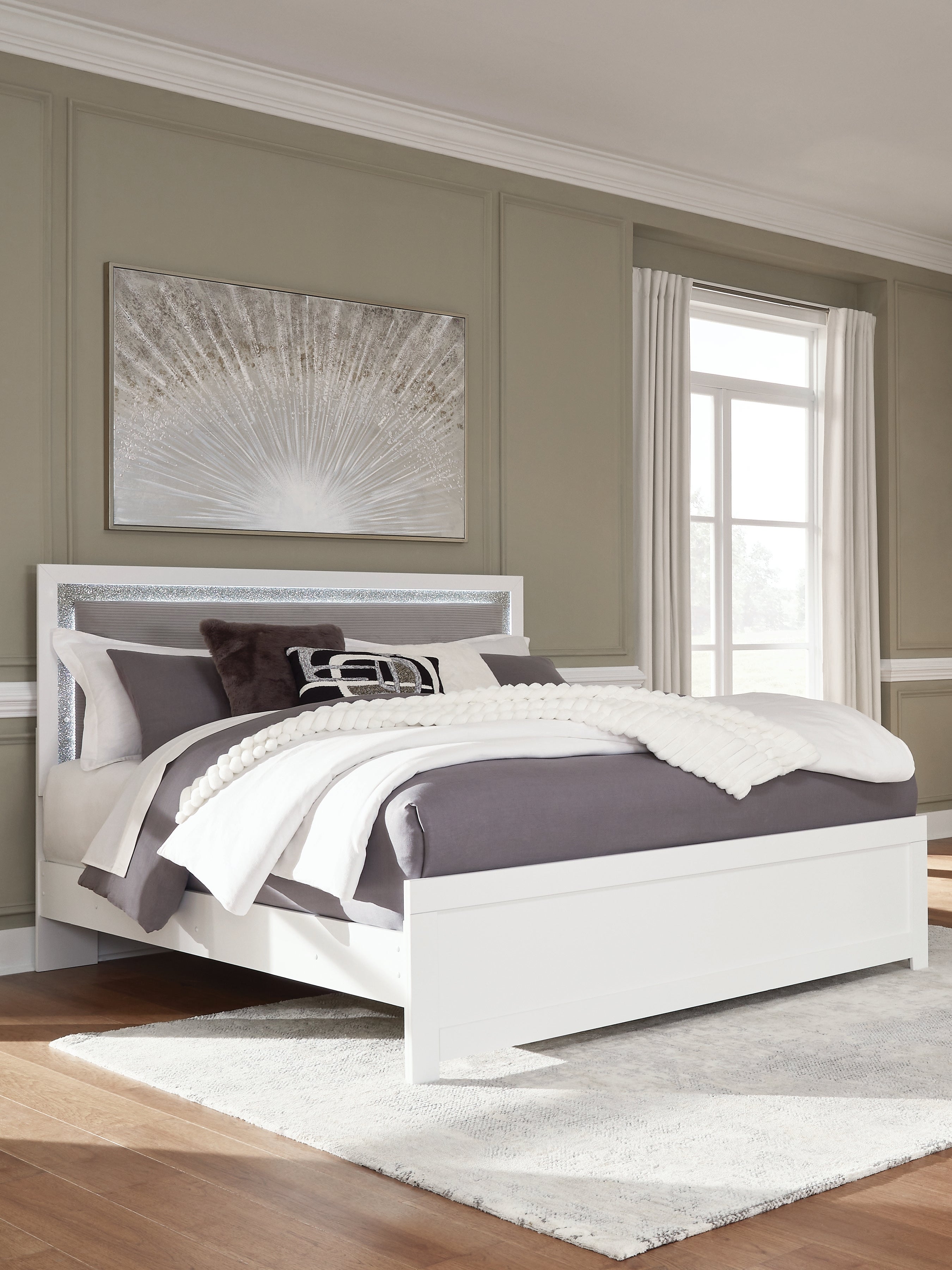 Best Deals Furniture - Ashley Furniture - Maeling King Upholstered Panel Bed - King Upholstered Panel Bed - PCB1119B4