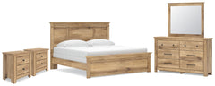 Best Deals Furniture - Ashley Furniture - Makidern King Panel Bed, Dresser, Mirror and 2 Nightstands - King Panel Bed, Dresser, Mirror and 2 Nightstands - PCB1170B40