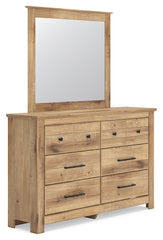 Makidern Twin Panel Storage Bed, Dresser and Mirror