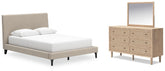 Best Deals Furniture - Ashley Furniture - Cielden Queen Upholstered Bed, Dresser and Mirror - Queen Upholstered Bed, Dresser and Mirror - B1199B2