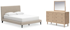 Best Deals Furniture - Ashley Furniture - Cielden Queen Upholstered Bed, Dresser and Mirror - Queen Upholstered Bed, Dresser and Mirror - B1199B2