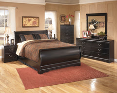 Best Deals Furniture - Ashley Furniture - Huey Vineyard Queen Sleigh Bed, Dresser, Mirror, Chest, and 2 Nightstands - Queen Sleigh Bed, Dresser, Mirror, Chest, and 2 Nightstands - B128B36