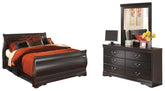 Best Deals Furniture - Ashley Furniture - Huey Vineyard Queen Sleigh Bed with Dresser and Mirror - Queen Sleigh Bed with Dresser and Mirror - B128B6