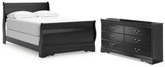 Best Deals Furniture - Ashley Furniture - Huey Vineyard Full Sleigh Bed and Dresser - Full Sleigh Bed and Dresser - B128B51