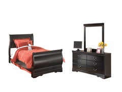 Best Deals Furniture - Ashley Furniture - Huey Vineyard Twin Sleigh Bed with Mirroed Dresser and Nightstand - Twin Sleigh Bed with Mirroed Dresser and Nightstand - B128B13
