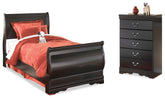Best Deals Furniture - Ashley Furniture - Huey Vineyard Twin Sleigh Bed and Chest - Twin Sleigh Bed and Chest - B128B39
