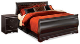 Best Deals Furniture - Ashley Furniture - Huey Vineyard Queen Sleigh Bed and Nightstand - Queen Sleigh Bed and Nightstand - B128B40