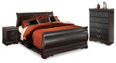 Best Deals Furniture - Ashley Furniture - Huey Vineyard Full Sleigh Bed, Chest and 2 Nightstands - Full Sleigh Bed, Chest and 2 Nightstands - B128B47