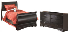 Best Deals Furniture - Ashley Furniture - Huey Vineyard Twin Sleight Bed and Dresser - Twin Sleight Bed and Dresser - B128B43