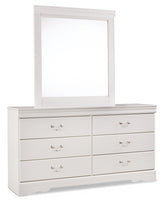 Best Deals Furniture - Ashley Furniture - Anarasia Twin Sleigh Headboard, Dresser and Mirror - Twin Sleigh Headboard, Dresser and Mirror / White - B129B18