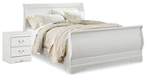 Best Deals Furniture - Ashley Furniture - Anarasia Queen Sleigh Bed and Nightstand - Queen Sleigh Bed and Nightstand - B129B15