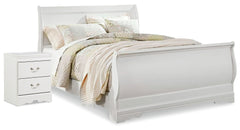 Best Deals Furniture - Ashley Furniture - Anarasia Queen Sleigh Bed and Nightstand - Queen Sleigh Bed and Nightstand - B129B15