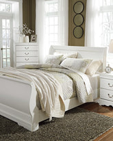 Best Deals Furniture - Ashley Furniture - Anarasia Queen Sleigh Bed with Chest of Drawers and Nightstand - Queen Sleigh Bed with Chest of Drawers and Nightstand - B129B12