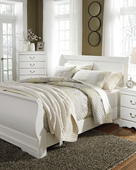 Best Deals Furniture - Ashley Furniture - Anarasia Queen Sleigh Bed with Chest of Drawers and Nightstand - Queen Sleigh Bed with Chest of Drawers and Nightstand - B129B12