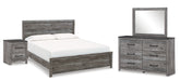 Best Deals Furniture - Ashley Furniture - Bronyan King Panel Bed, Dresser, Mirror and Nightstand - King Panel Bed, Dresser, Mirror and Nightstand - B1290B9