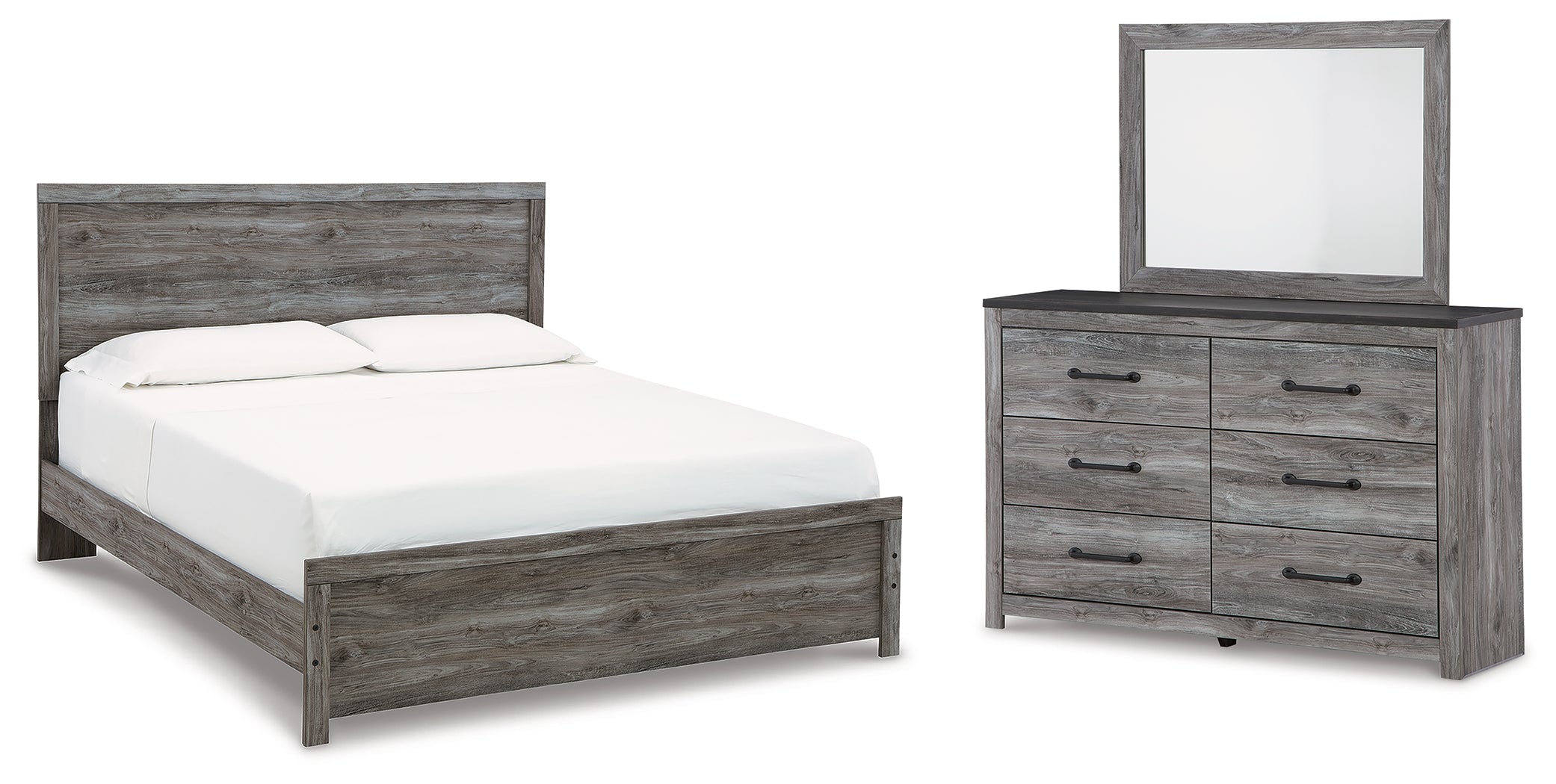 Best Deals Furniture - Ashley Furniture - Bronyan King Panel Bed, Dresser and Mirror - King Panel Bed, Dresser and Mirror - B1290B7
