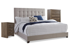 Best Deals Furniture - Ashley Furniture - Dolante Queen Upholstered Bed with Chest of Drawers and Nightstand - Queen Upholstered Bed with Chest of Drawers and Nightstand - B130B7