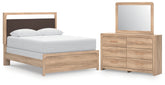 Best Deals Furniture - Ashley Furniture - Kinlanni Queen Upholstered Panel Bed, Dresser and Mirror - Queen Upholstered Panel Bed, Dresser and Mirror - PCB1360B7