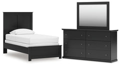 Best Deals Furniture - Ashley Furniture - Maribel Twin Panel Bed, Dresser and Mirror - Twin Panel Bed, Dresser and Mirror - B138B71