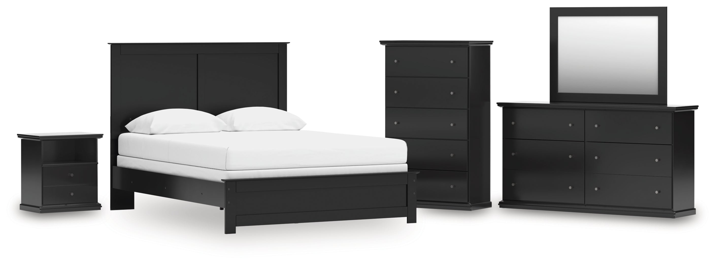 Best Deals Furniture - Ashley Furniture - Maribel Queen Panel Bed, Dresser, Mirror, Chest and Nightstand - Queen Panel Bed, Dresser, Mirror, Chest and Nightstand - B138B75