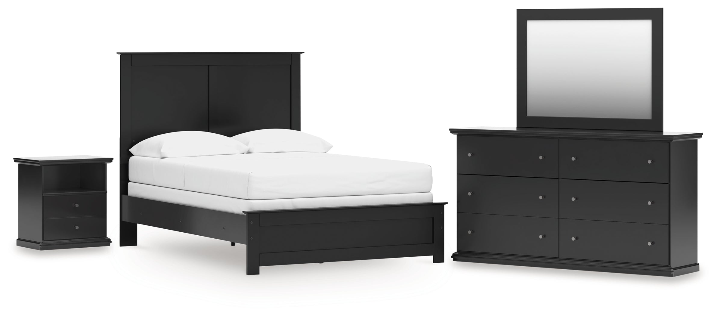 Best Deals Furniture - Ashley Furniture - Maribel Full Panel Bed, Dresser, Mirror and Nightstand - Full Panel Bed, Dresser, Mirror and Nightstand - B138B78